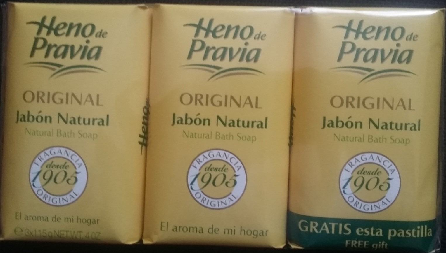 PASTILLA DE JABÓN HENO DE PRAVIA PACK 3 unidades PRECIO 2,25€
