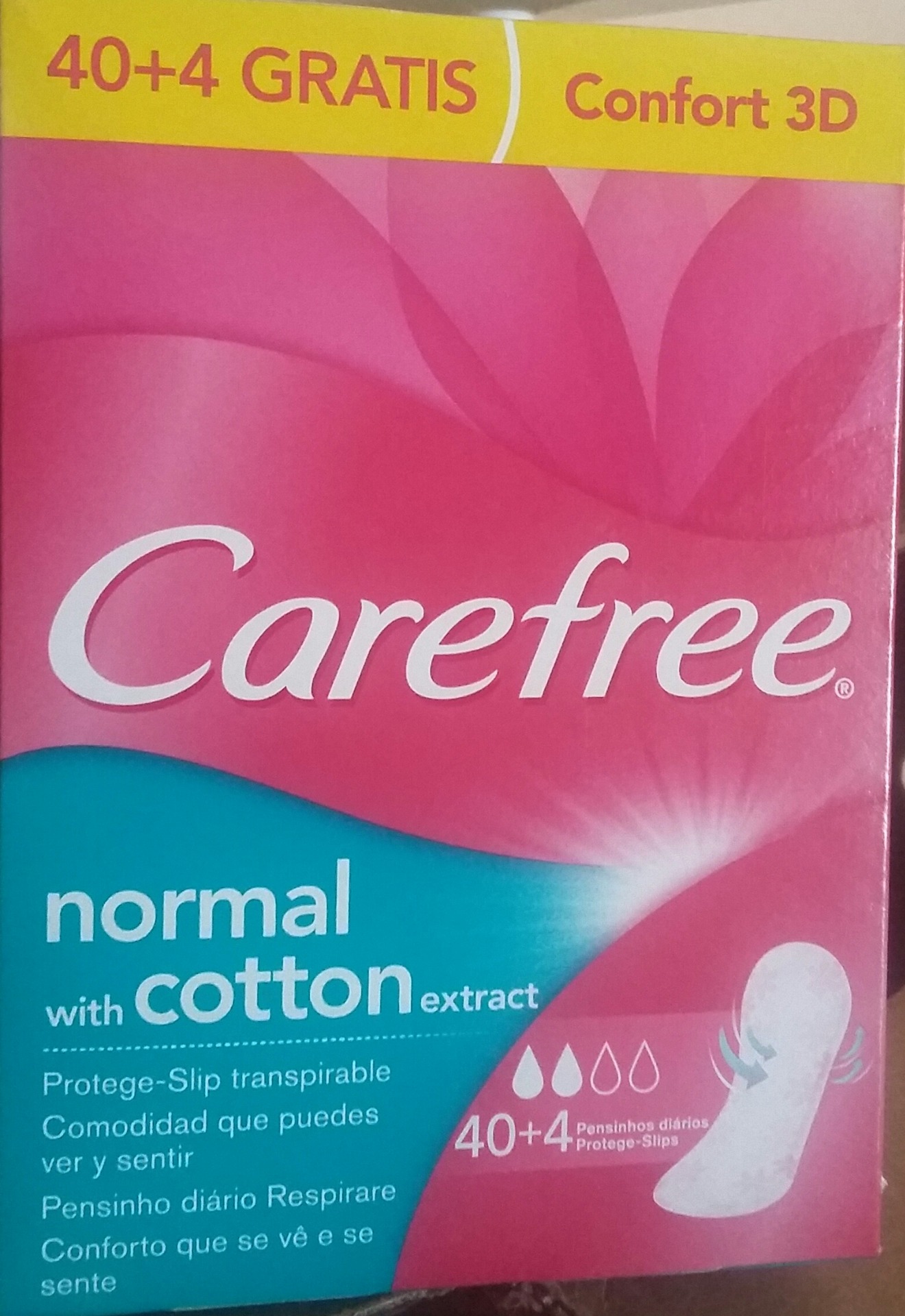 CAREFREE PROTEGE SLIP TRASNPIRABLE 44 unidades PRECIO 1,90€